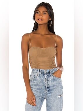 Lovers + Friends Albany Bodysuit in Taupe Brown